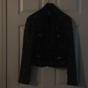 Per se Wool Suit in Black and Gold